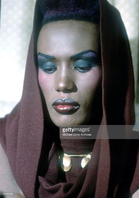 Singer And Actress Grace Jones Poses For A Portrait Session In Circa