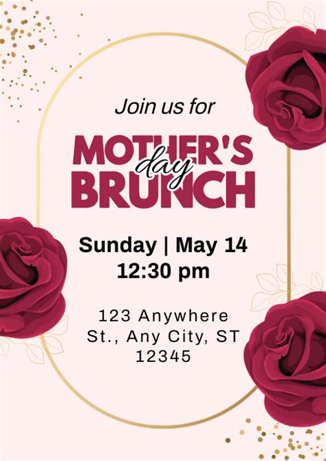 Pink Floral Mother S Day Brunch Invitation Template Postermywall