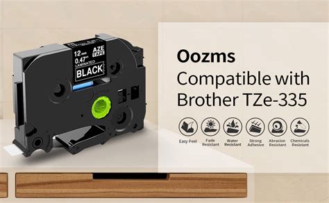 Oozmas Ruban pour Étiqueteuse compatible pour Brother P touch TZ Tape