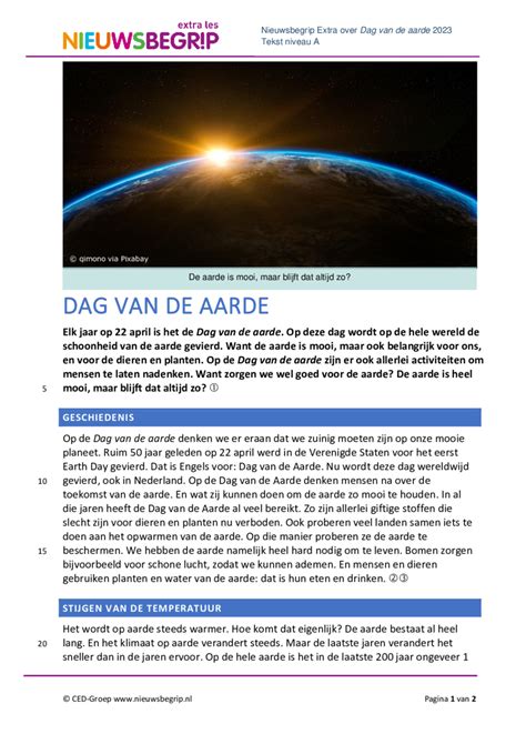 NBExtra Dag Van De Aarde 2023 TekstA DEF Nieuwsbegrip