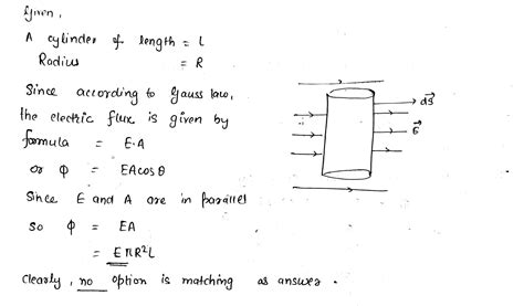 A Cylinder Of Length L Radius R Is Kept In The Uniform Electric Field