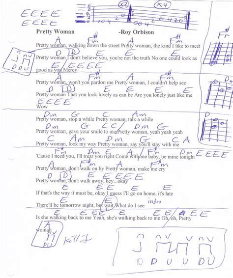 Pretty Woman Roy Orbison Guitar Chord Chart Guitar Chords Music
