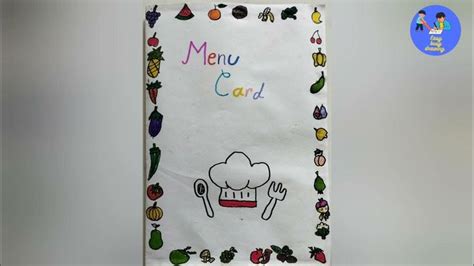 Make a healthy menu card school project | Menu cards, Cards, School ...