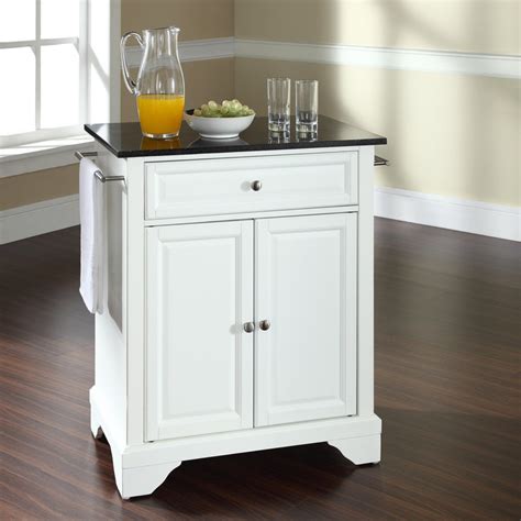 Crosley LaFayette Solid Black Granite Top Portable Kitchen Island