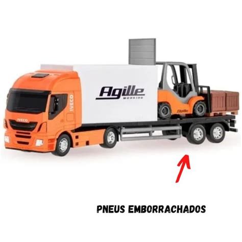 Brinquedo Caminh O Carreta Iveco Hi Way Empilhadeira Agille Usual