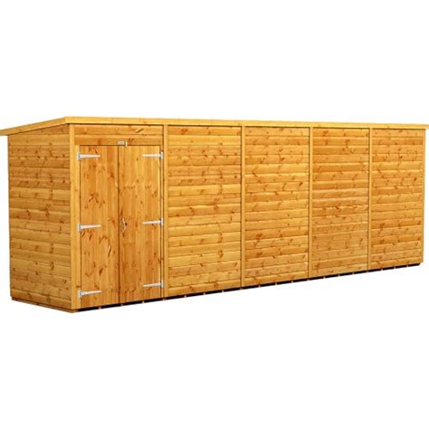 Power Sheds X Ft Double Door Pent Wooden Shed Compare Prices