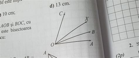 In Figura Alaturata Sunt Reprezentate Unghiurile Adiacente AOB Si BOC
