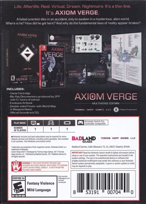 Axiom Verge Multiverse Edition Nintendo Switch Box Cover Art