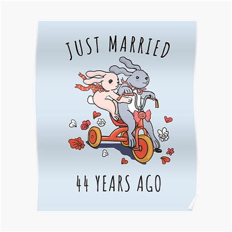 Just Married 44 Years Ago 44th Anniversary Couple Bunnies Tee Phone