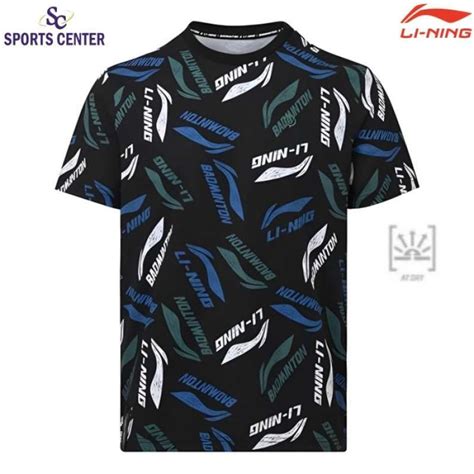 Jual New Kaos Jersey Badminton Lining At Dry Print Logo Ahsr867 Black