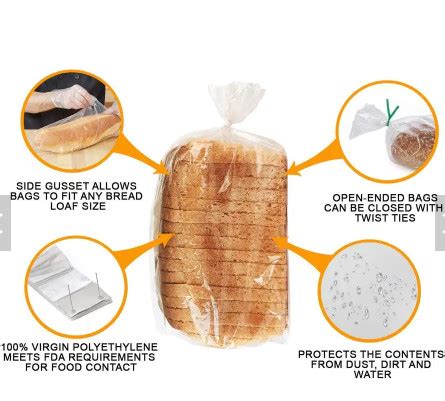 Reusable Plastic Packaging For Loaf Bread Compostable Customized