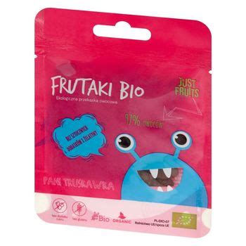 Just Fruits Frutaki Bio Pani truskawka Ekologiczne żelki owocowe 50 g