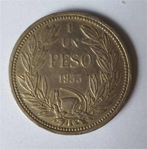 1933 Republic of Chile One Peso - M J Hughes Coins