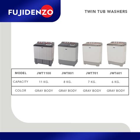 Fujidenzo 6 Kg Twin Tub Washing Machine JWT 601 Gray Shopee Philippines