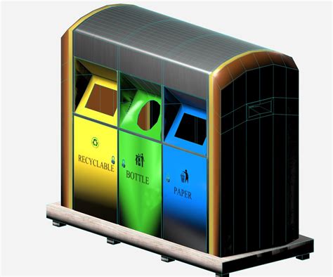 Modern Metal Colorful Outdoor Recycling Bin 3D Model - TurboSquid 2130988