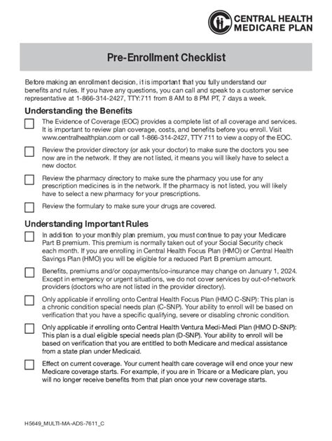 Fillable Online Pre Enrollment Checklist Before Making An Fax Email