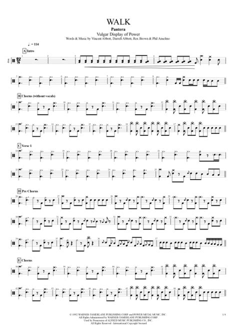 Walk Tab By Pantera Guitar Pro Full Score Mysongbook