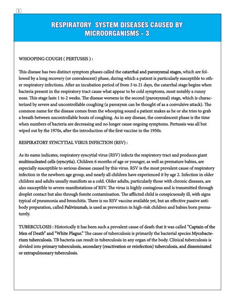 Solution Respiratory System Diseases Caused By Microorganisms