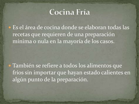 Cocina Fria Intro PPT