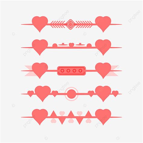 Line Border Divider Vector Design Images Heart Border Dividing Line