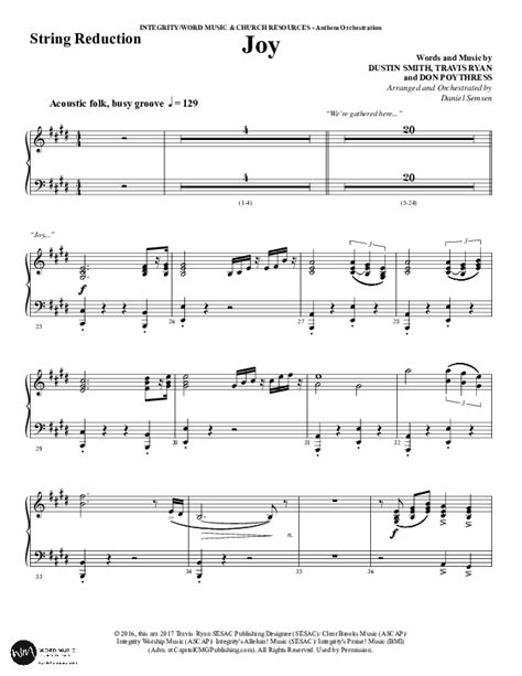 Joy Choral Anthem Satb String Reduction Sheet Music Pdf Word Music