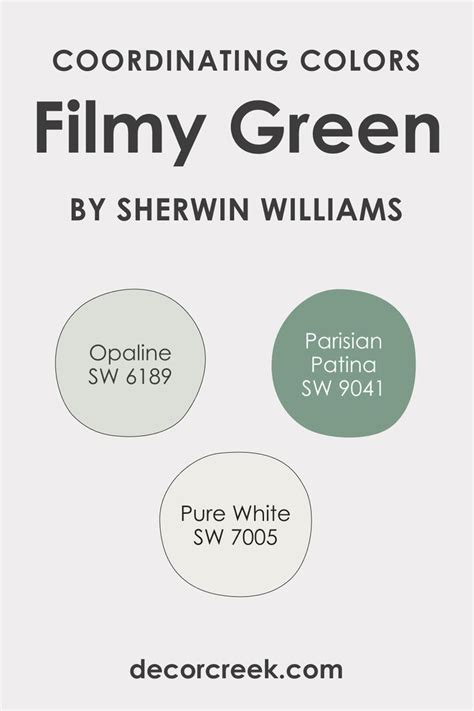 Coordinating Filmy Green SW 6190 Colors By Sherwin Williams In 2023