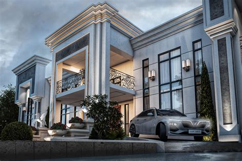 Luxurious Neoclassical Villa Exterior Design Project Evermotion