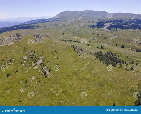 Aerial View Of Vitosha Mountain Near Kamen Del Peak Bulgaria Stock