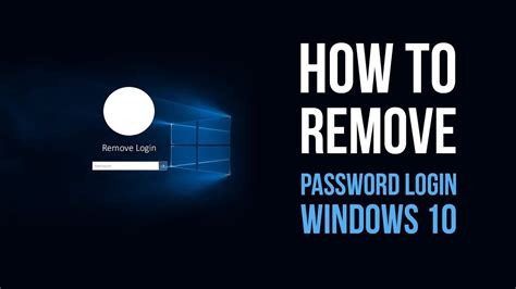 Remove Password From User Account Windows 10 Youtube