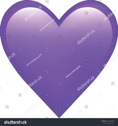 Violet Heart Emoji Symbol Love Stock Vector (Royalty Free) 1883859988 ...