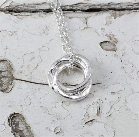 Three Circles Necklace Handmade In Recycled Sterling Silver Etsy