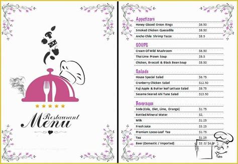 Free Publisher Menu Templates Of Seafood Restaurant Menu Template Word & Publisher ...