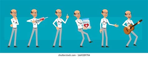 Cartoon Cute Funny Old Doctor Character Stock Vector (Royalty Free ...