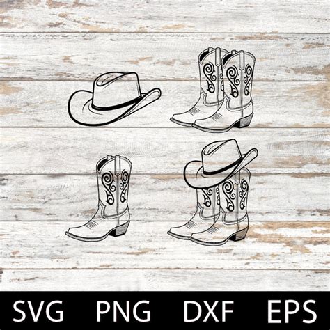 Cowboy Boots Svg Bundle Cowboy Boots Hand Drawn Cowboy Svg Cowboy