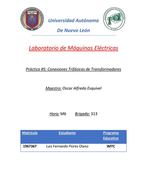 Pr Ctica M Quinas El Ctricas Fime Universidad Aut Noma De