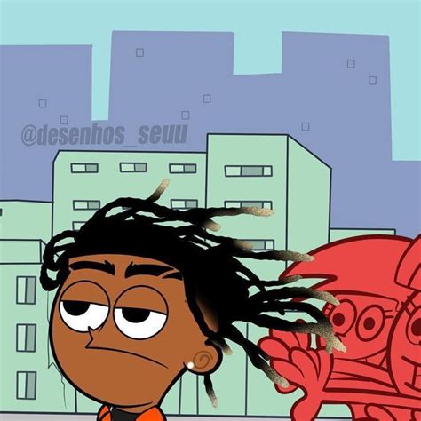 A Cartoon Character With Dreadlocks Standing In Front Of A Cityscape