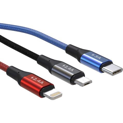 Cabo 3 Em 1 Para Recarga USB Para Micro USB Type C E Lightning 31CBK