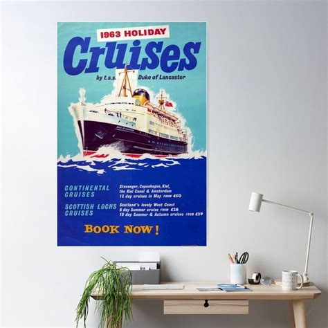 Poster Mit Retro Classic 1963 Holiday Cruises Poster Von Corasposters