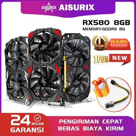 Jual AISURIX VGA RX 580 8GB VGA CARD DDR5 256BIT 2048SP HDMI NEW PC