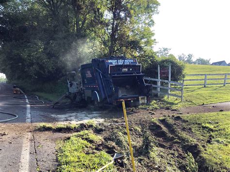 Garbage truck crashes, catches fire in Montgomery Co. - WTOP News