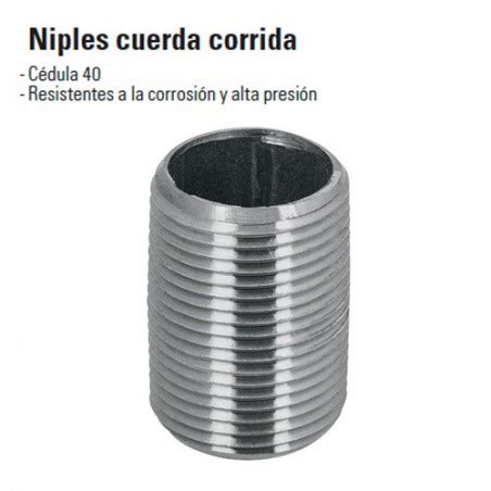 Compra En Linea Niple Cuerda Corrida De Acero Galvanizado FOSET En