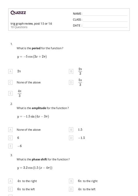 50 Graph Sine Functions Worksheets On Quizizz Free And Printable