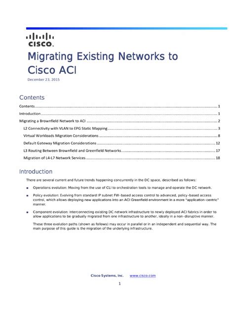 Migrating Existing Networks To Cisco Aci Migrating Existing