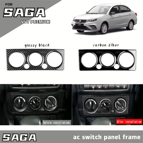 Vemart Proton Saga Vvt Premium Carbon Fiber Ac Switch Frame Panel Cover