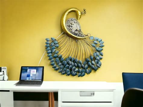 Gdi Majestic Peacock Wall Decorative Hanging And Mounted Art Sculpture Home Decor Size34 X 38