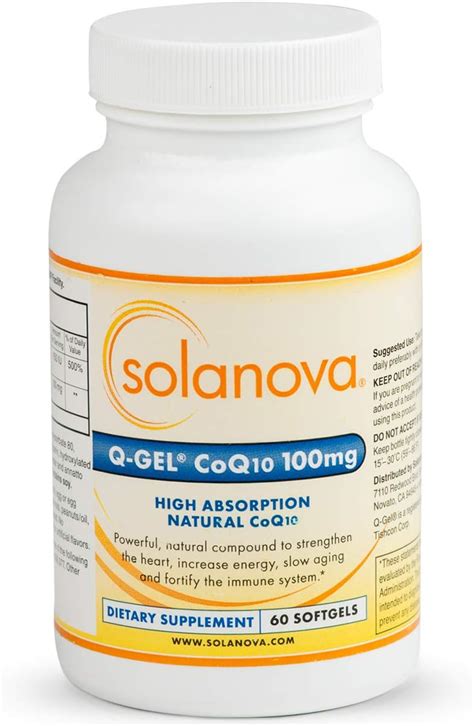 Amazon Solanova 60 Softgels QGel CoQ10 CoEnzyme Q10