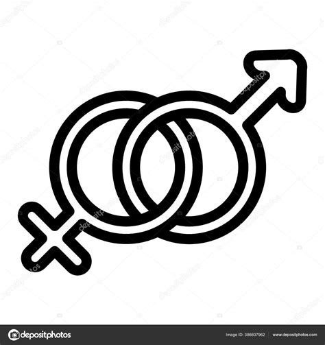 Male And Female Symbols Line Icon Gender Sign Vector Illustration Isolated On White Sex