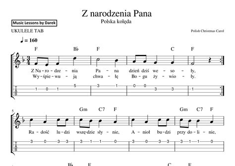 Z Narodzenia Pana Polish Christmas Carol UKULELE TAB Arr Darek