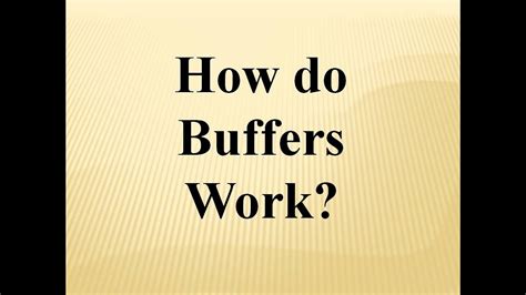 How Do Acid Base Buffers Work YouTube