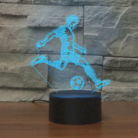 Play Football Black Base Creative 3D LED Decorative Night Light USB